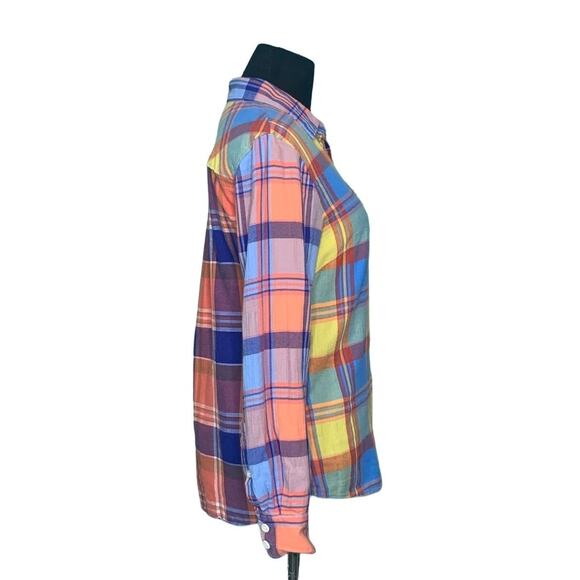 J. Crew colorful plaid long sleeves button shirt size 2 - Picture 5 of 7